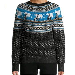 Womens Polar Bear Fair Isle Black Pullover Sweater Size Small   XL 1X  NWT